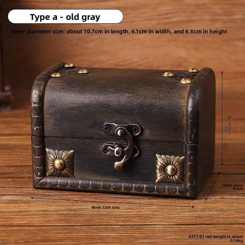 Vintage Holzaufbewahrungsbox mit Deckel für Schmuck und Accessoires Home Office Organisation