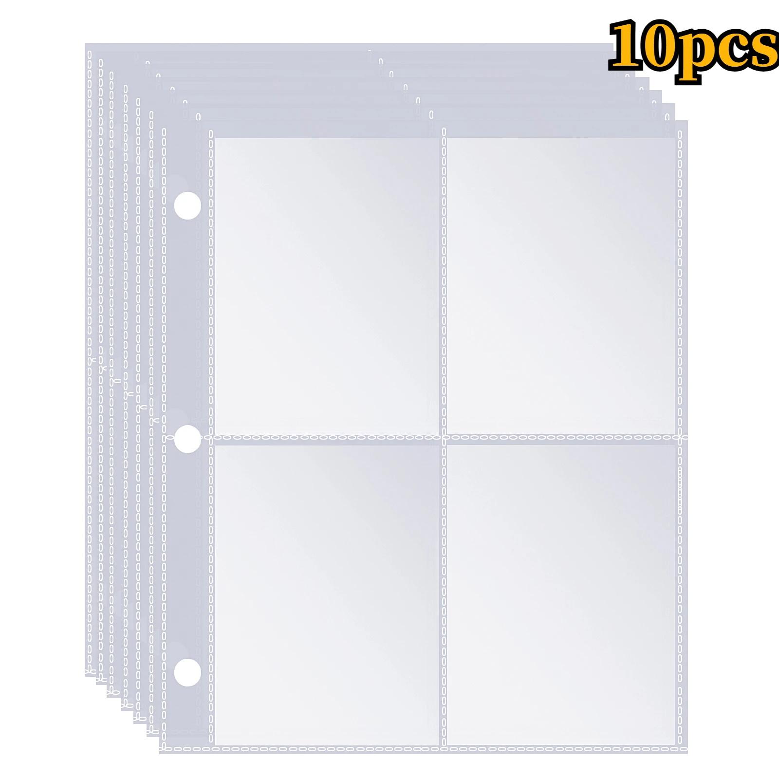 New 80/180 Pockets Baseball Card Sleeves Double Side 4/9-Pocket Trading Card Binder Sleeves Page Protectors Sheet for Holder