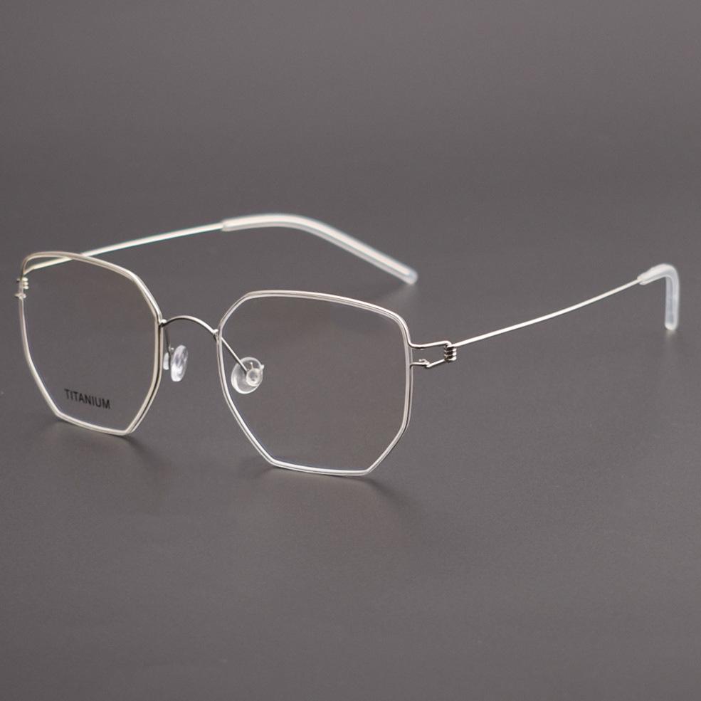 Linde Ultra-Light Esben Irregular Polygonal Anti-Blue Light Myopia Glasses Frame