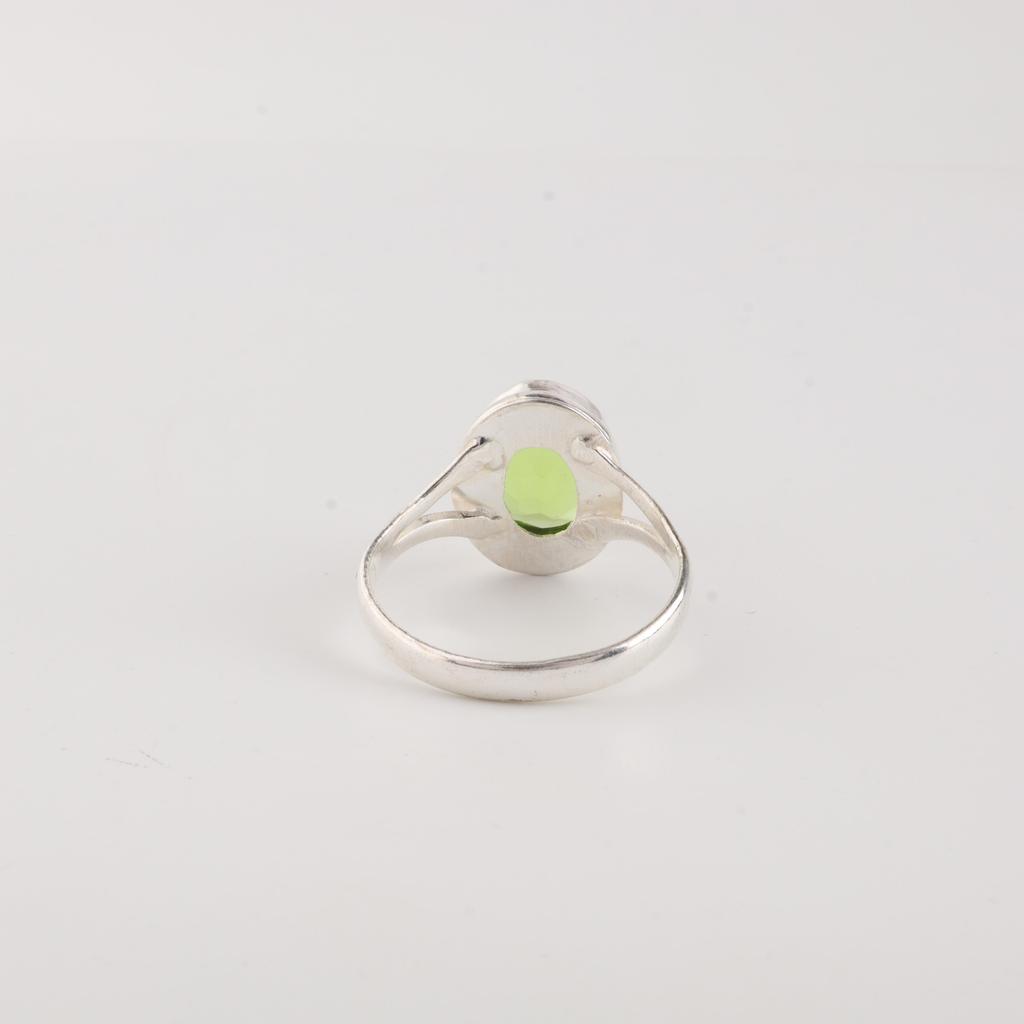 Natural Peridot Gemstone 925 Sterling Silver Handmade Jewelry Statement Ring For Anniversary Gift RR-80-9