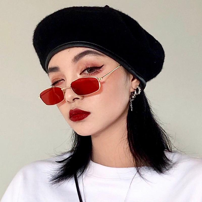 ZXWLYXG  New Small Rectangle Sunglasses Women Retro Brand Designer Red Sun Glasses Men Glasses Female Unisex