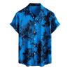 Men's Short Sleeved Shirt, Daily Fashion Printed Button Top, Chest Pocket Cardigan