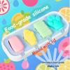 Food Grade Silicone Moulds, Reusable,Silicone Icicle Moulds +6 Reusable Sticks, Silicone Ice Moulds for Kids with Handle, Ice Lolly Moulds with Lid