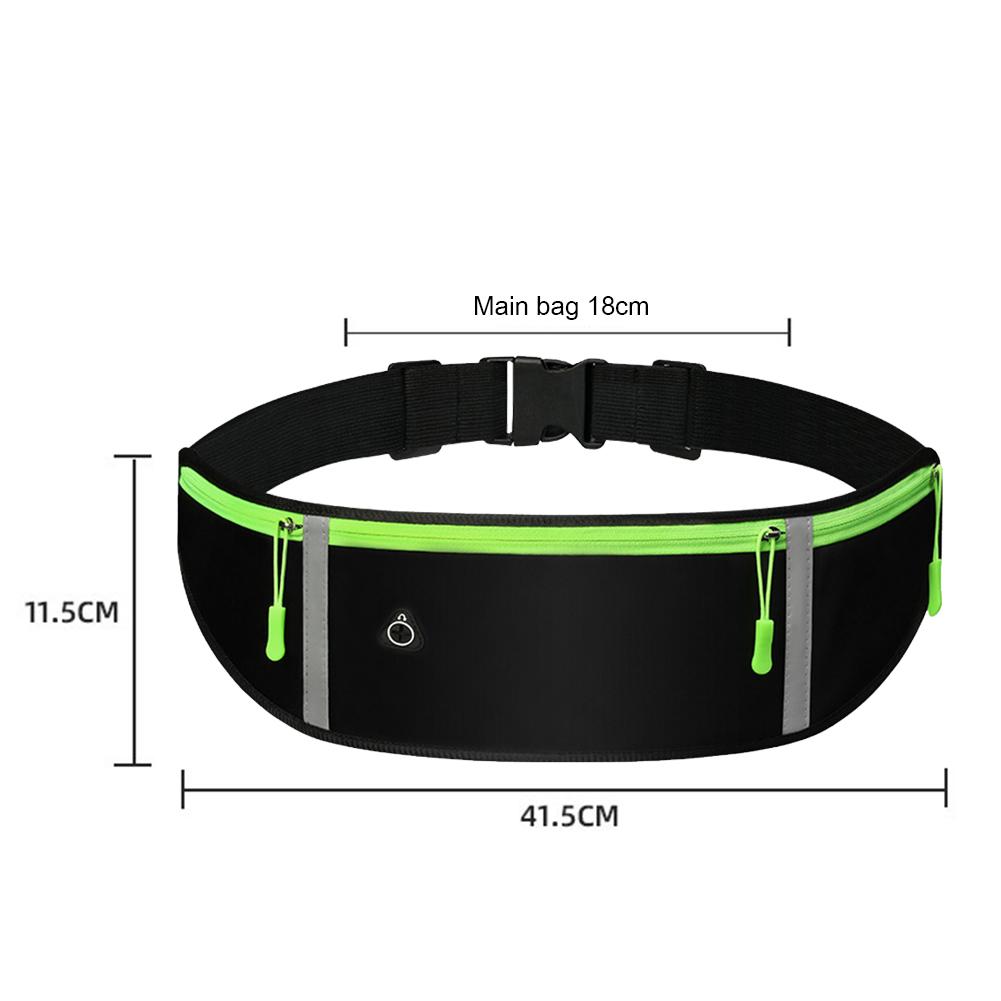 Waterproof Lightweight Reflective Strip Waist Fanny Pack Gym Sports Running Waist Bag Elastic Straps Phone Sport Belt Waist Bags