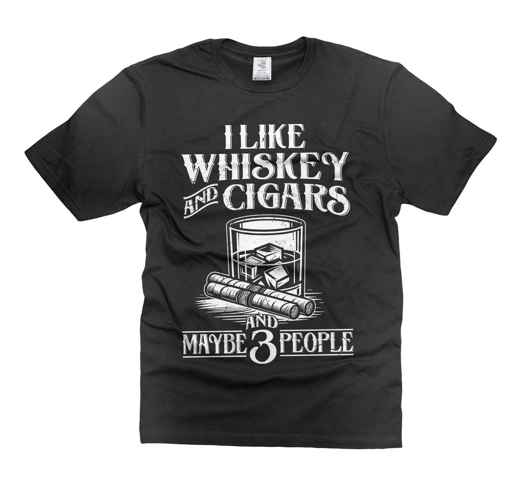 Mens Funny Whiskey and Cigars T-shirt Funny Gifts for Men Fathers Day Gift Tee