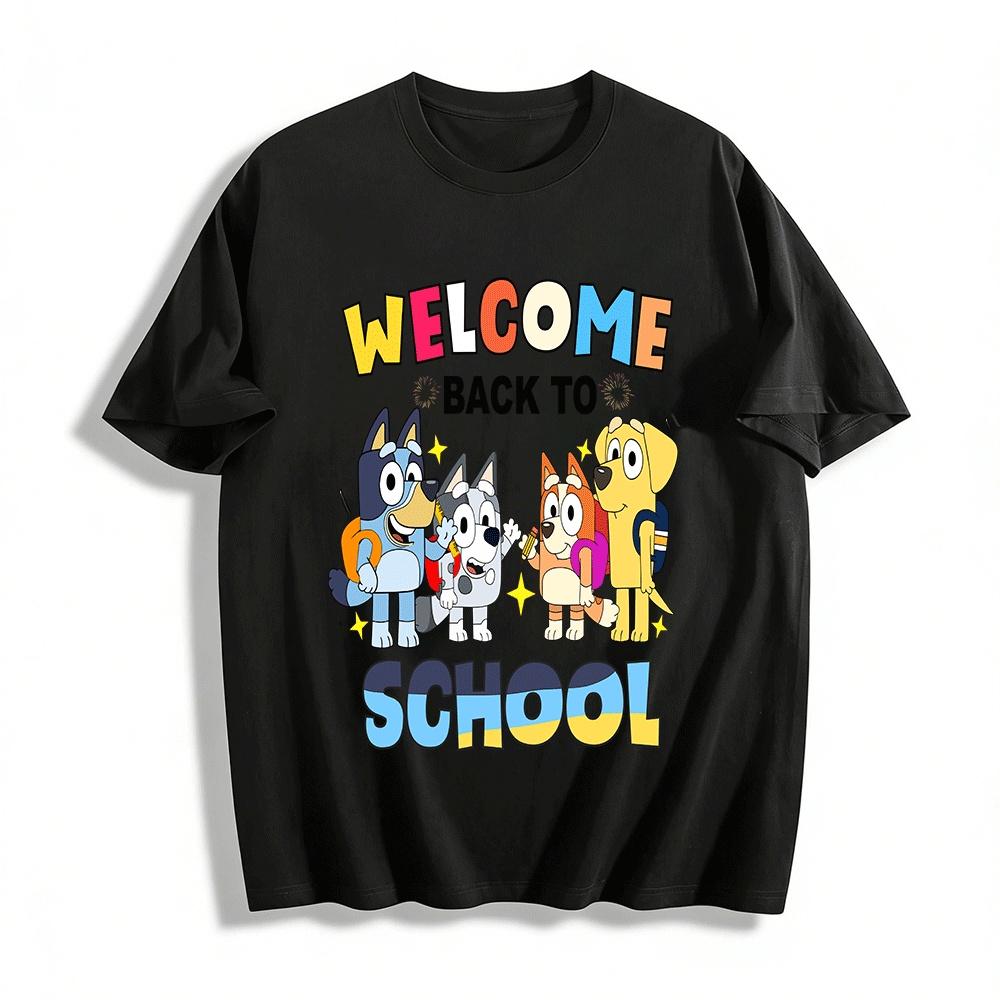 Bluey And Friends Welcome Back To School Kids T-Shirt Pure cotton T-shirt XXS