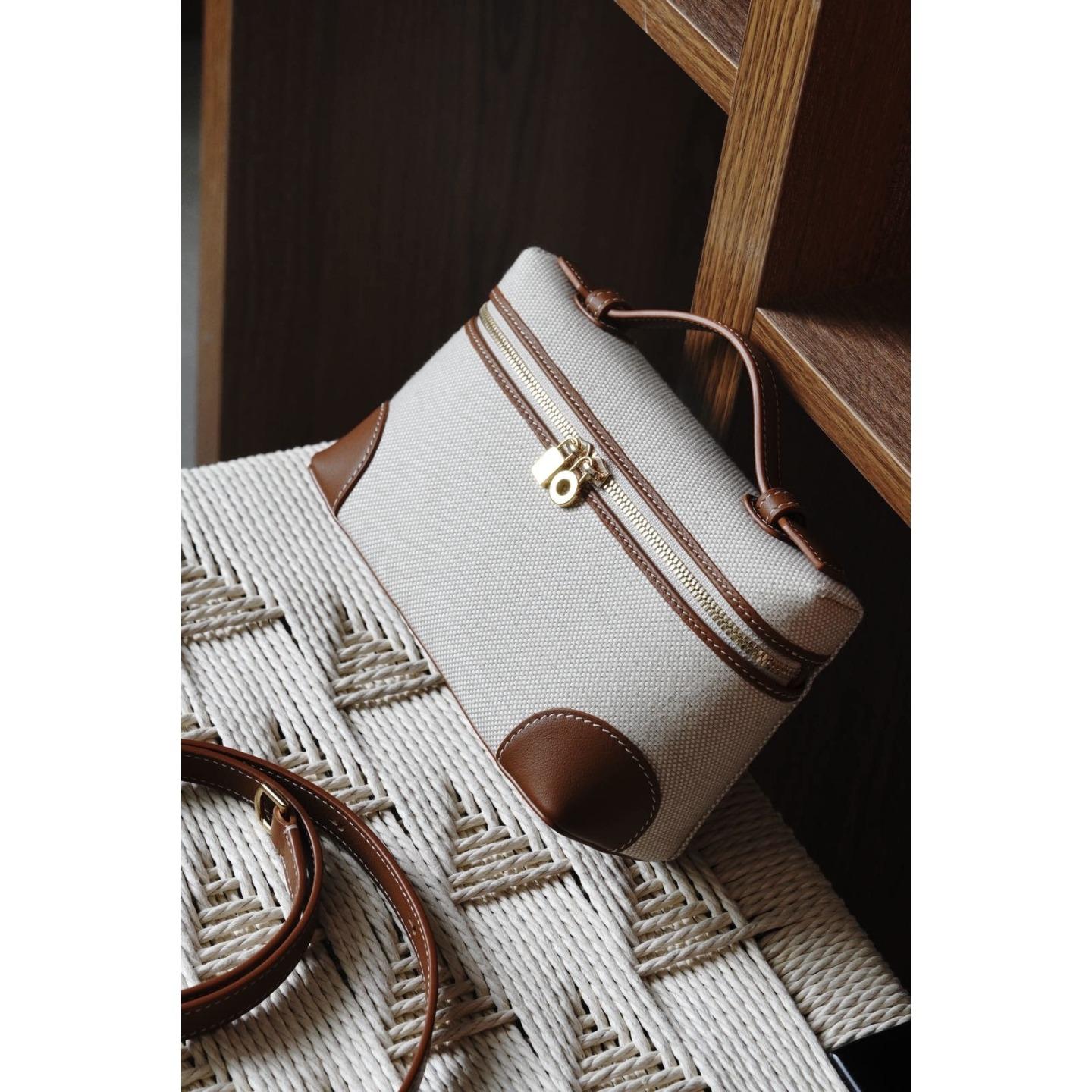 

2025 New lunch box bag, box bag, genuine leather first layer cowhide single shoulder crossbody portable women s bag 20*7*12cm