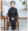 Warm Winter Three-Piece Set for Elderly Women: Fleece-Lined Cotton Coat and Pants
