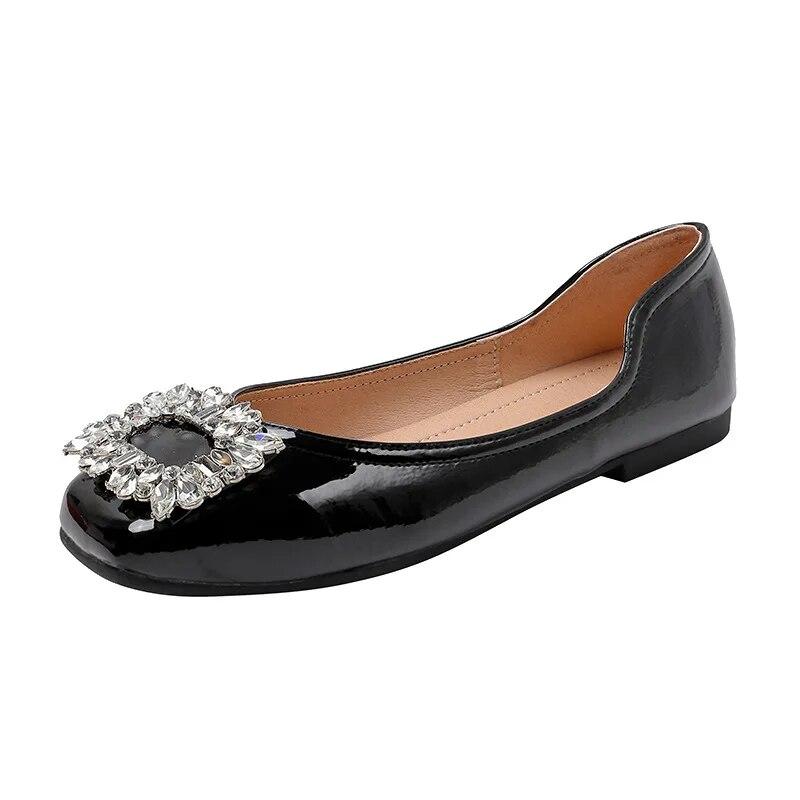 Fashion Ballet Flats Women Shoes Brand Ladies Single Shoes Black Red Soft Plus Size 42