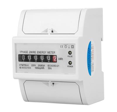 Digital Single Phase 2Wire DIN-Rail 20(80)A Electronic KWh Energy Meter