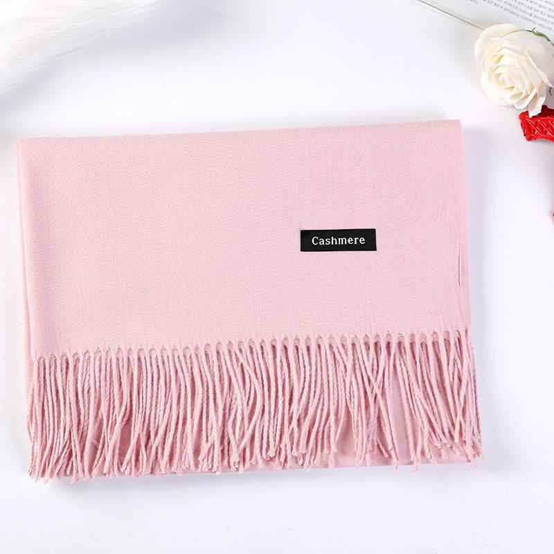 Women's Red Winter Scarf: High-End Imitation Cashmere Shawl, Versatile Warm Neck Wrap, Ideal Gift