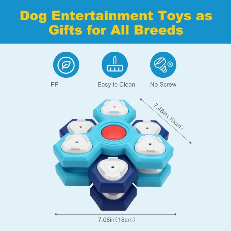 Pet Treat Puzzle Rotating Slow Eat Cats Enrichment Feeder Slow Feeding Fun Game Treat Puzzle Toy in Enrichment