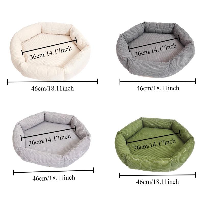 Winter-warm Detachable and Washable Pet Bed Corduroy Wear-resistant Cat and Dog Sleeping Pad Large Space Suitable for All Season