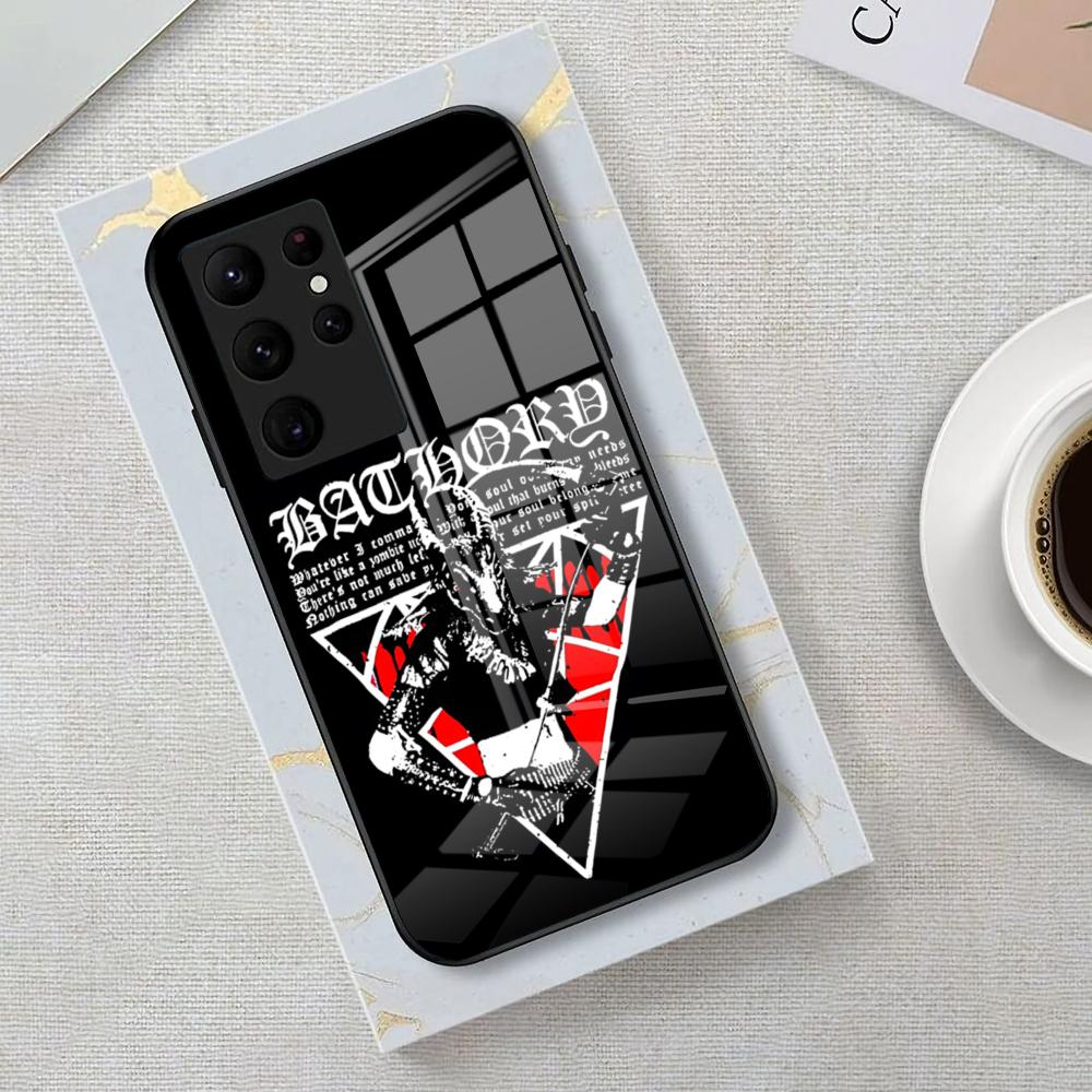 Bathory Band Phone Case For Samsung S26 S25 Edge Ultra 23 22 21 20 Ultra Plus S24 Fe Glass Cover