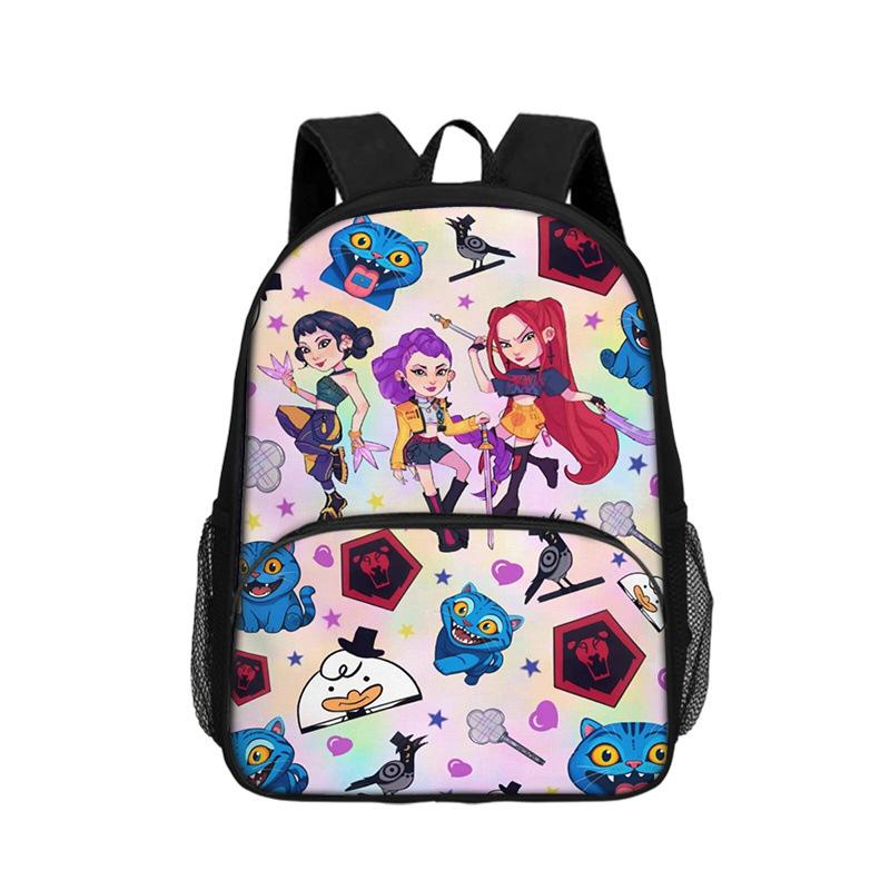 

Дитячий рюкзак KPop DemonHunters з передньою кишенею, рюкзак 16 дюймів з накладною кишенею 16 inch sticker bag