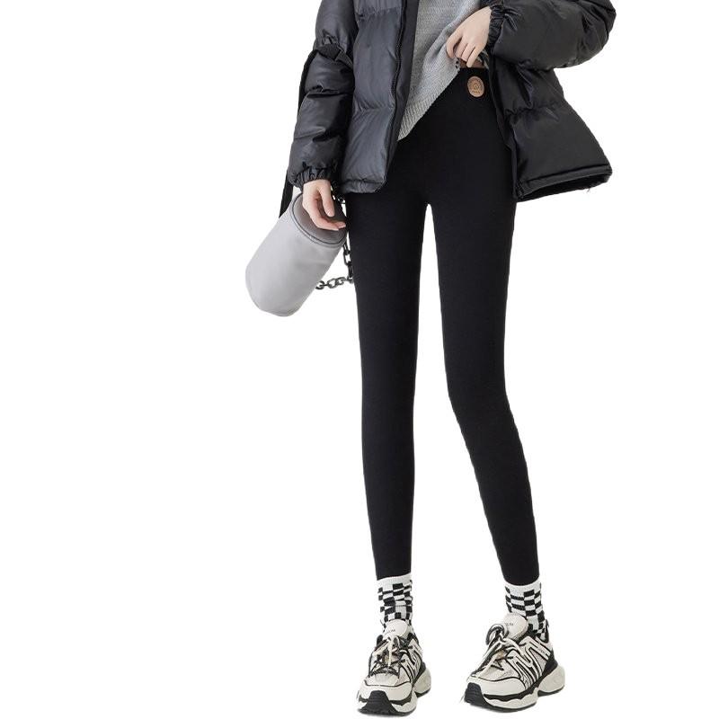 Women's Extra Thick High Waist Lambswool Leggings - Autumn/Winter Slim Fit, Plus Size, Velvet-Lined, Cotton.