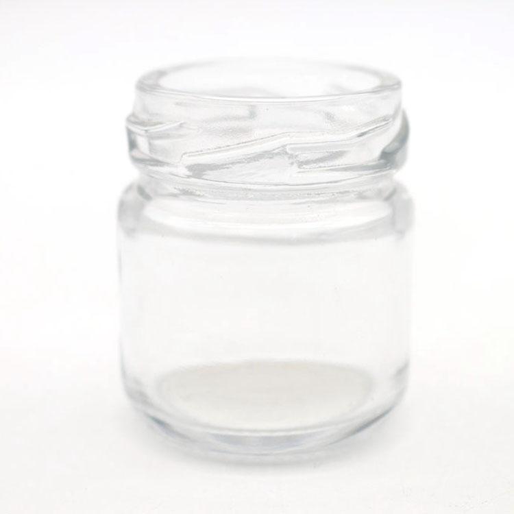 40ml Food Grade Empty Round Clear Mini Jam Honey Glass Jar Small Glass Jars with Metal Lid