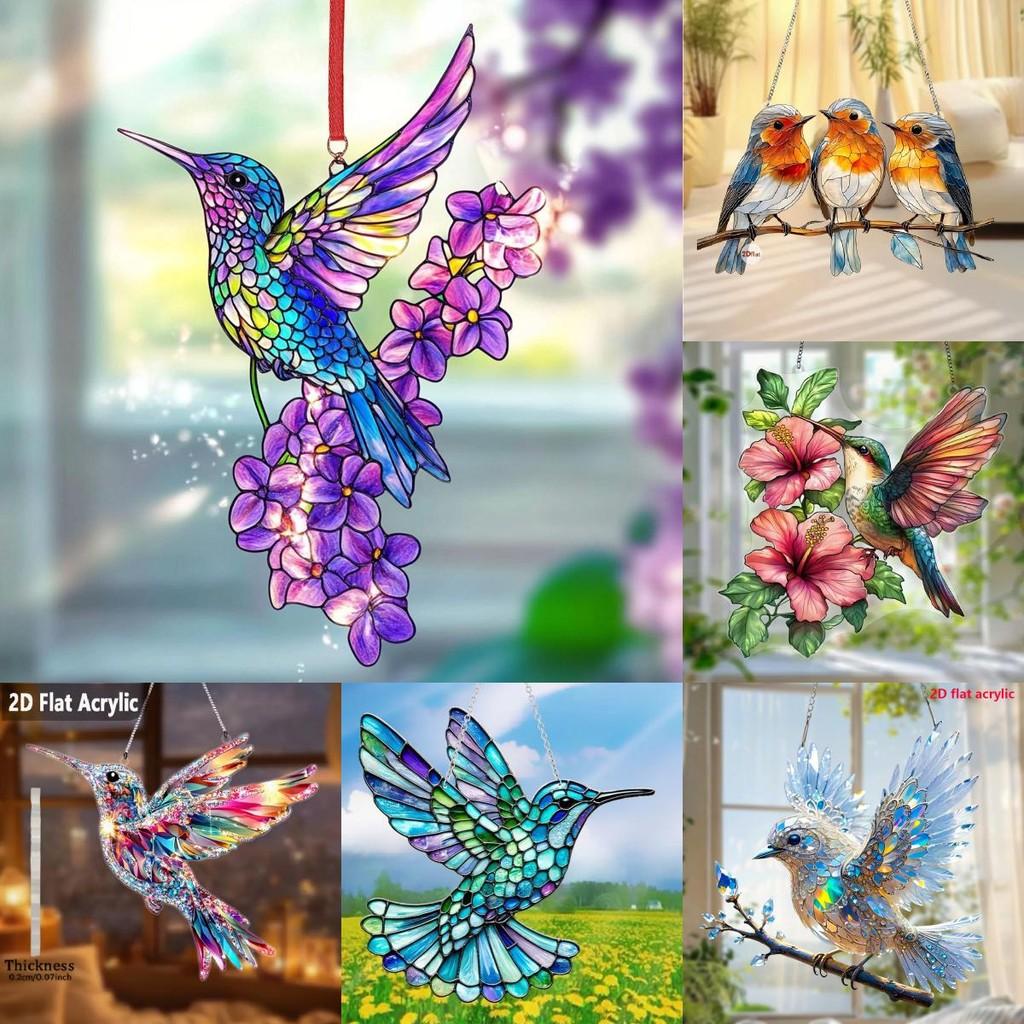 Niedliche Vogel Acryl Wanddekoration für Wohnzimmer und Garten Festliche Deko Geschenk