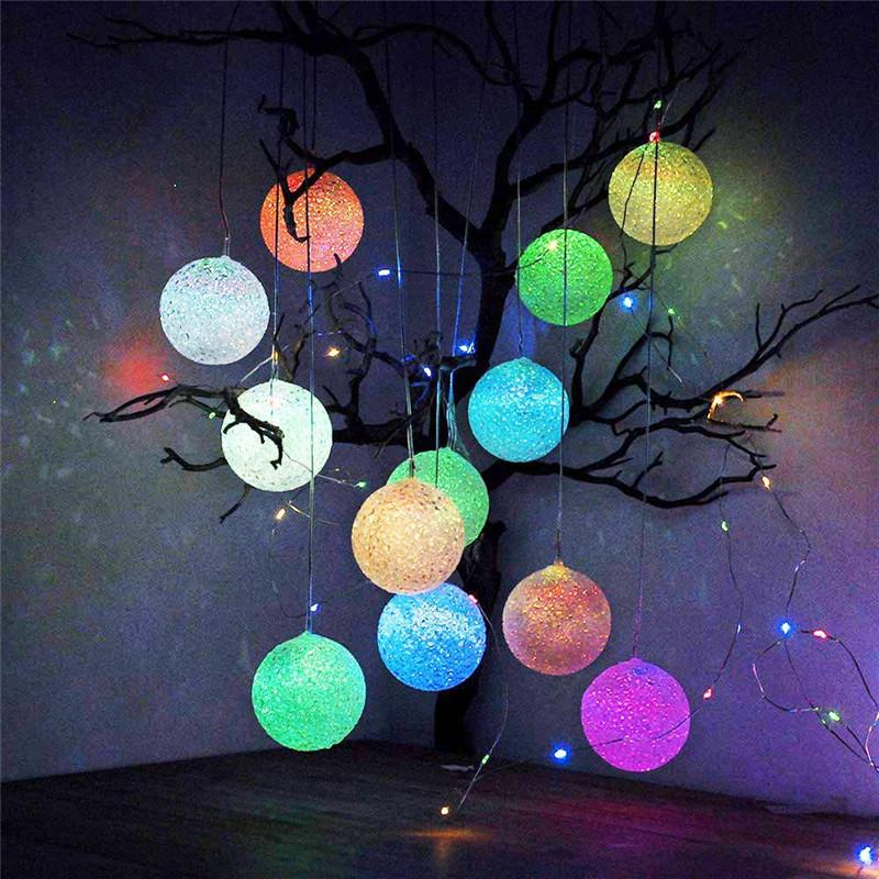 Solar Garden Wind Chime Led Ball Light With Gradient Colors For Outdoor Patio Decor