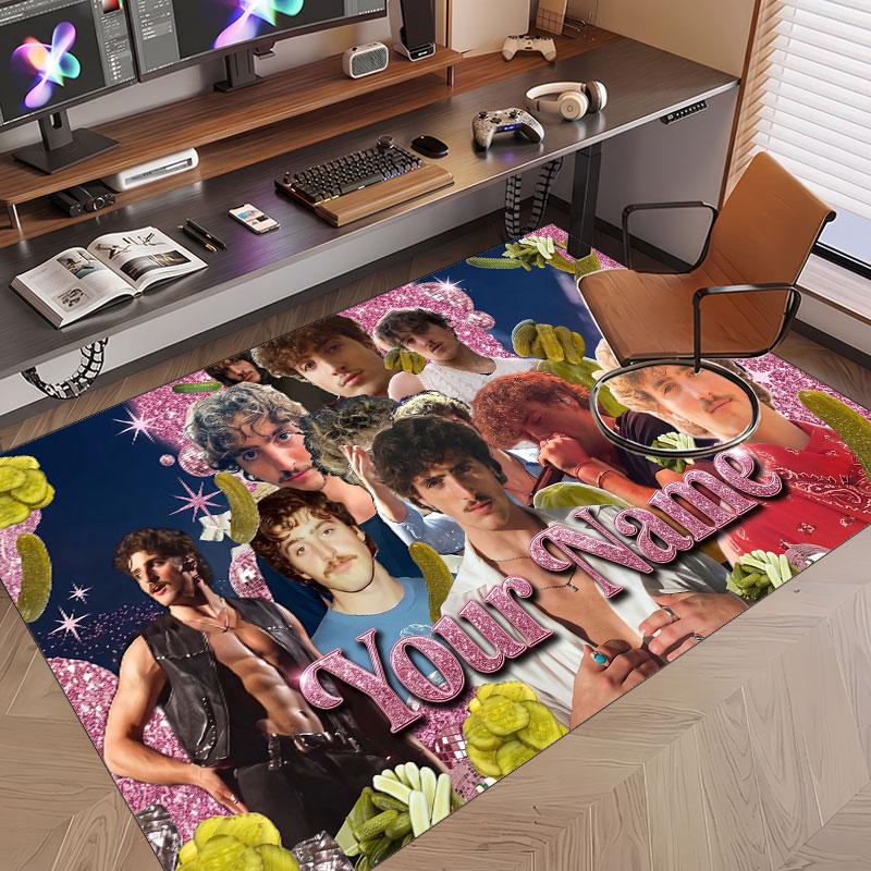 Custom Name Crystal Velvet Rug,Benson Boone Comfortable Anti Slip Floor Mat For Room Decoration
