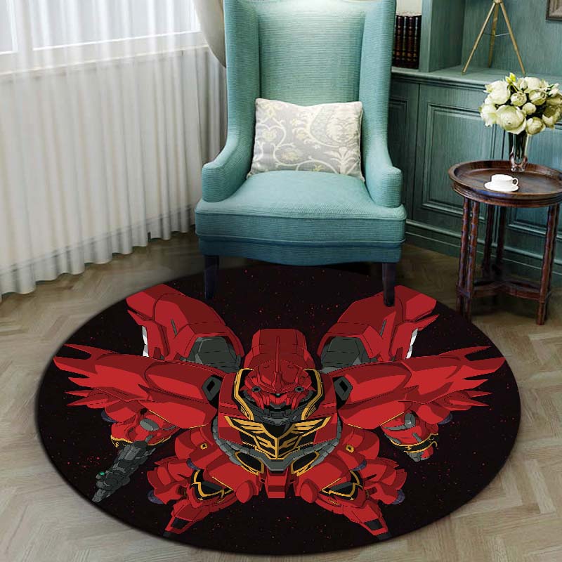 Mobile Suit Gundam cartoon round rug can be used to decorate living rooms, bedrooms, sofas, and game rooms; non-slip rug.66