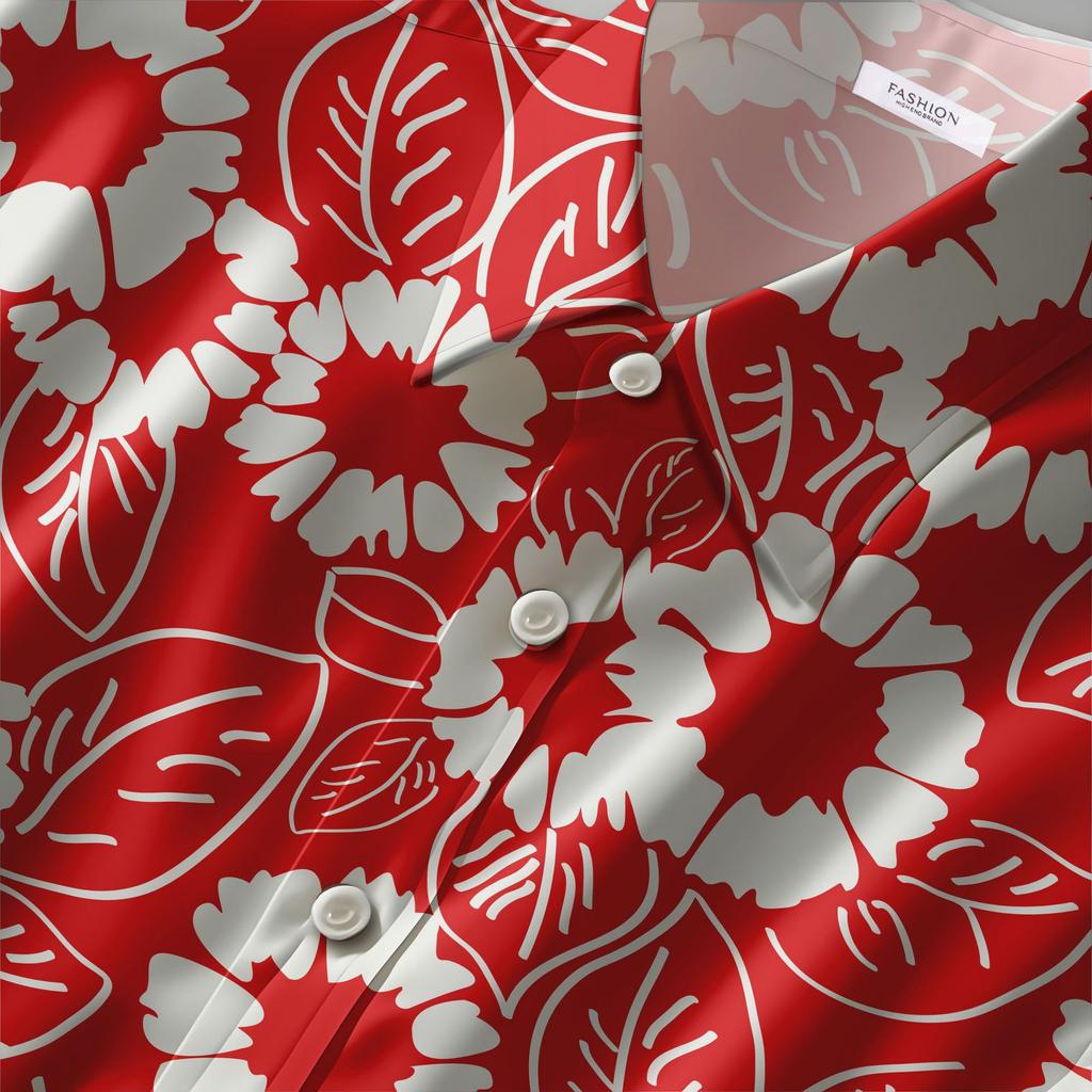 Men'S Lapel Short Sleeve Beach Harbor Style Printed Shirt Men'S Hawaiian Thin Holiday Flower Shirt Casual Top