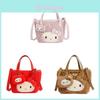 Hello Kitty Leopard Cartoon Pu Shoulder Bag With Spotted Faux Fur For Casual Daily Use