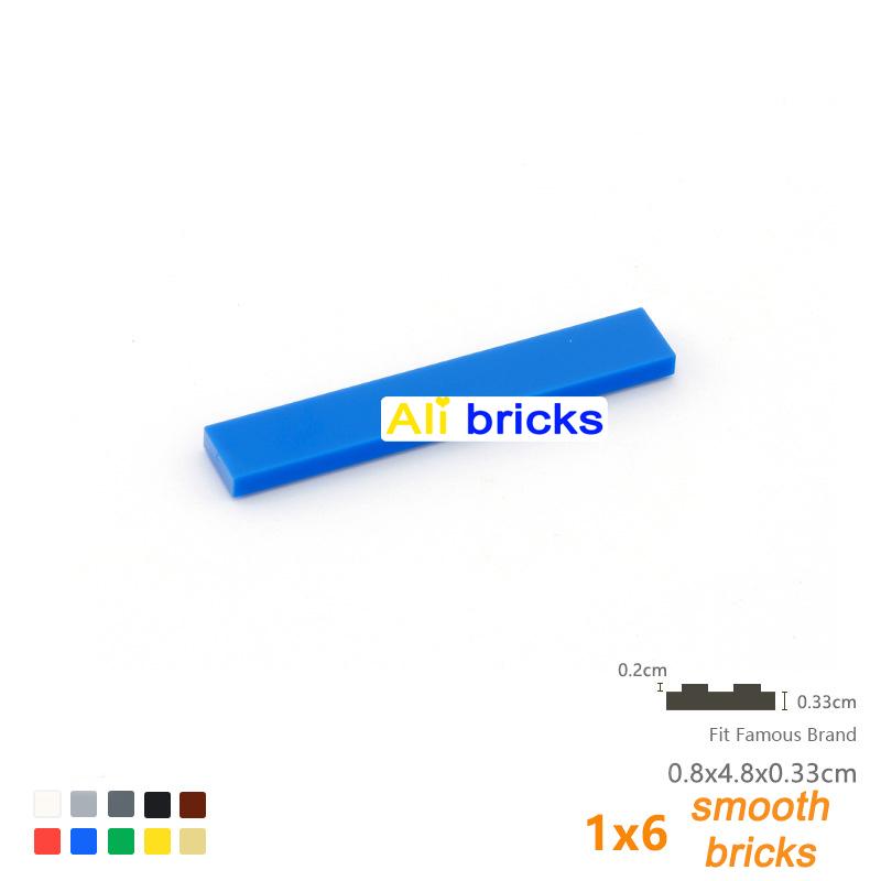 200pcs Bulk Building Blocks Figure Bricks Smooth 1x6 11 Colors Educational Creative Size Compatible With Brand Toys for Children