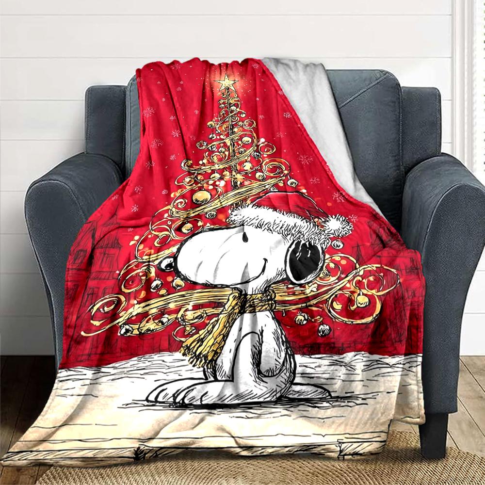 Snoopy'S Festive Christmas Blanket Soft Throw Blanket For Home Bedroom Bed Sofa Travel Office Solid Christmas Blanket