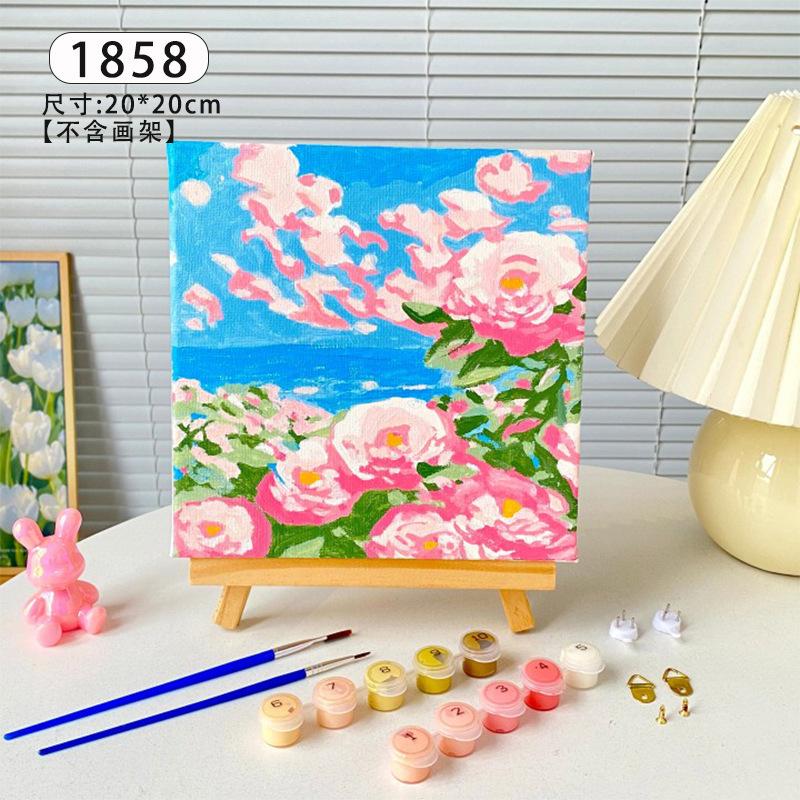 DIY Digital Landscape Oil Painting Coloring Hand Filled Painting Paint By Number Children's Coloring Decorative Landscape