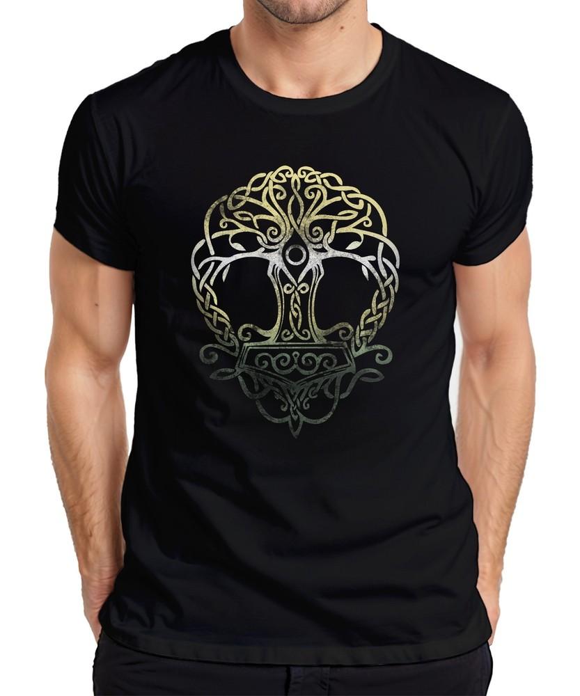 Thorhammer Viking Yggdrasil Tree Of Life Celtic Knot Runes Unisexs TShirt