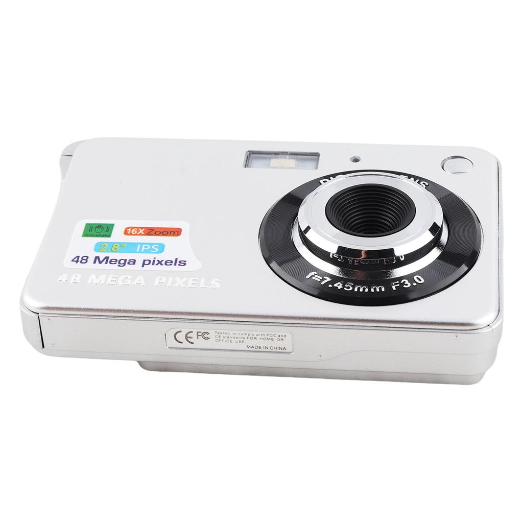 Digital Camera 48MP 4K 8x Zoom 20 Filters 2.7 Inch Screen Anti Shaking Rechargeable Portable Compact Camera for Kids Students