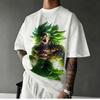 Summer Dragon Ball T-shirt Burli Super Saiyan Green Neon Burst Style Retro Vintage Pattern Cotton