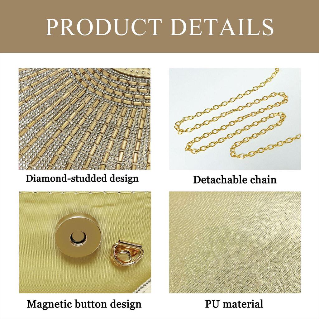 Luxury Rhinestone Retro Evening Handbag: Fashionable European & American Crossbody Chain Bag