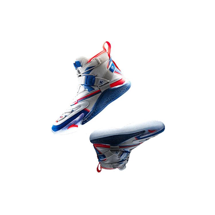 Anta KT5 KT Comfortable Non Slip Lightweight High Top Basketball Shoes Men's White Blue 11941102-7