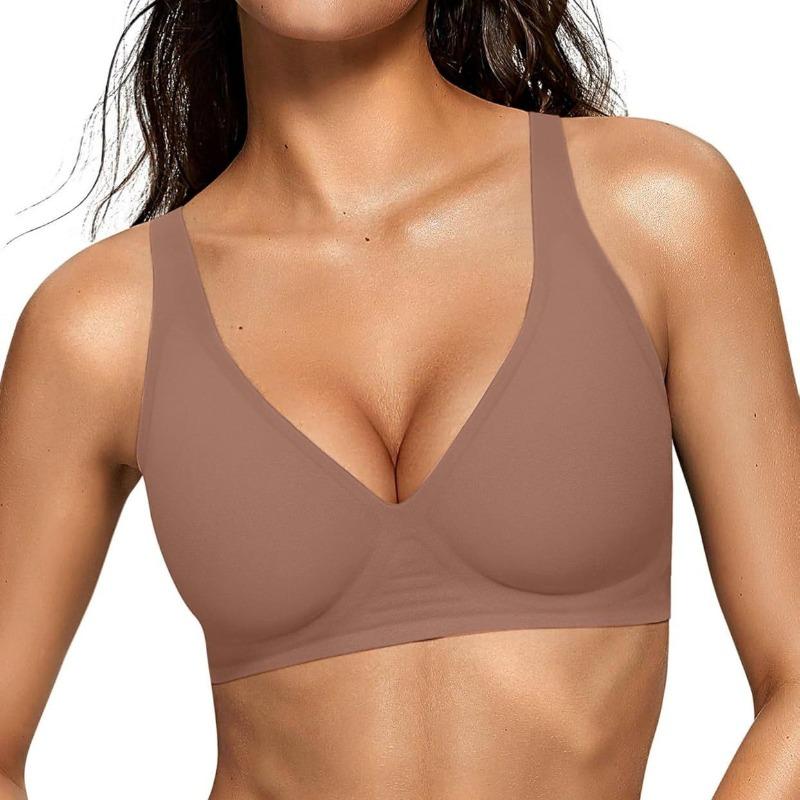 Women's Deep, Bra No Rim Comfort Bra Support No Rim Bra Girls Gather Bra Women