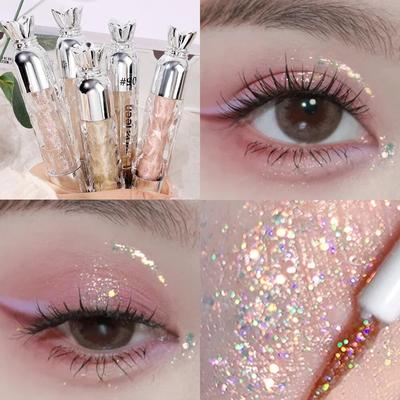Lesklé tekuté očné tiene tyčinka na očné linky Vodotesné flitre Trblietavý zvýrazňovač očné linky Hodvábna pero Očný make-up Kozmetika