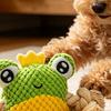 Plush Frog Dog Toy Interactive Tug-of-War Toy Squeaky Stuffed Frog with Rope Knots Chew Toy for Dogs Puppy Teething