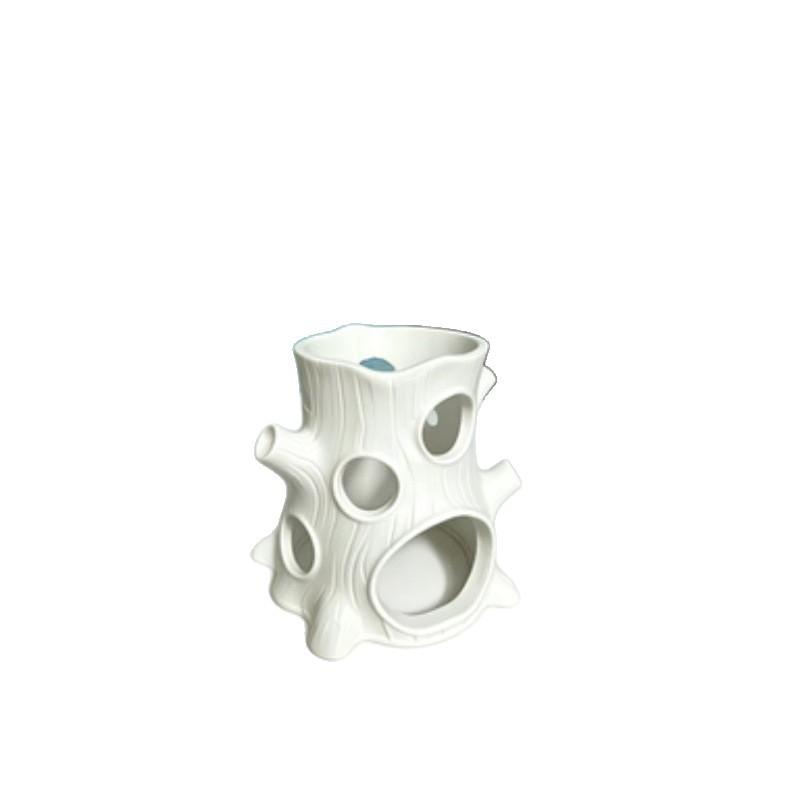 Hollow Shrimp Breeding Cave Realistic Tree Stump Non-Toxic Aquarium Hideaway Plastic Multi-Hole Aquarium Ornament Fish Tank