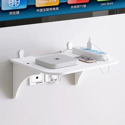 New Wall Mount Router Shelf Punch-free TV Set-top Box Floating Hanging Rack Home Power Strip Wifi Router Storage Holder Wood