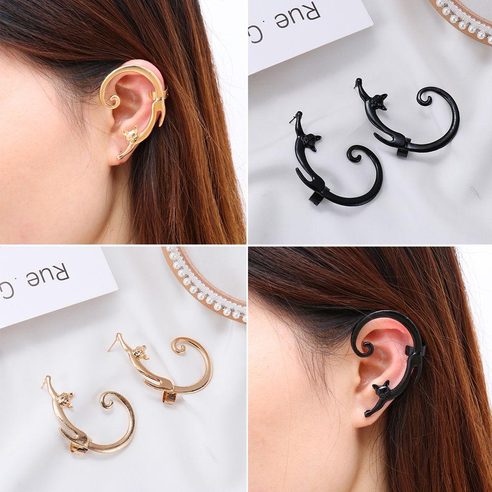 

Сплав Мультяшная Кошка Ювелирные Аксессуары Женские Модные Серьги Обертка Ушная Манжета Зажим Серьги-гвоздики