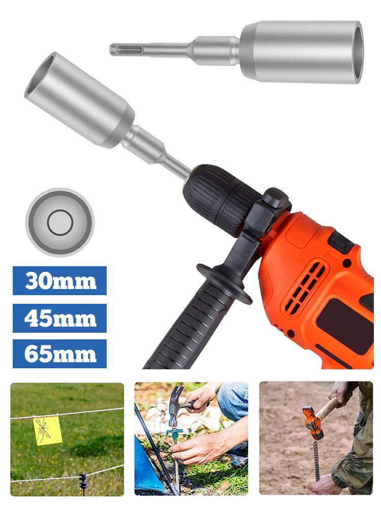 SDS Plus Ground Rod Driver 30/45/65mm Heavy Duty Grounding Rod Steel Drill Bit Driver For Electric Hammer