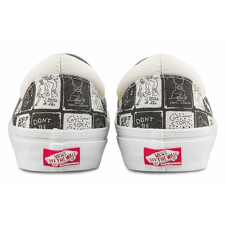 Vans Daniel Johnston X Skate Slip-On Cassette Tape Unisex Sneakers Grey Raven VN0A5FCAAO7