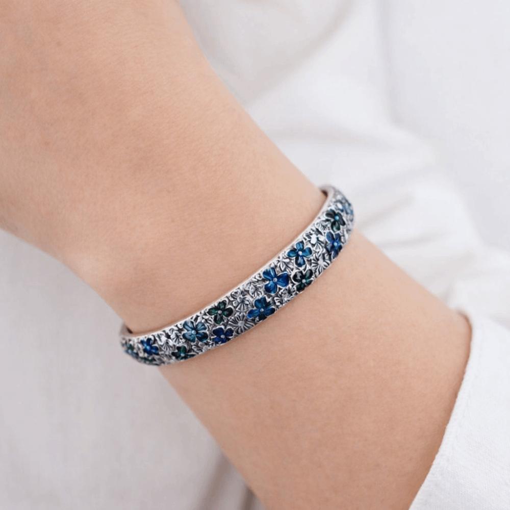 Flower Women's Hand Bracelet Traditional Cuff Bangle Handicraft Enamel Bracelet  Women