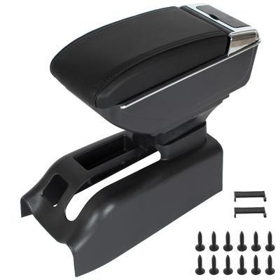 VW Golf IV 97-06 Armrest with Storage Compartment BLACK ECO LEATHER + Installation Kit