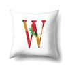 Polyester Pillowcase Watercolor Flowers Car Decoration Print 26 English Letters Home Cushion Cover
