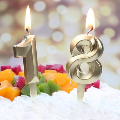 Nou Tort Creativ de Ziua de Naștere Petrecere Decorațiune de Ziua de Naștere Lumânare Tridimensională cu Diamant Auriu Număr Mare