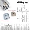 20X M3 M4 M5 M6 M8 M10 T Shape Block Sliding Nut Hammer Spring Ball for 20 30 40 45 Series Aluminum Profile Extrusion Slot Track