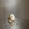 Chic S925 Pure Silver Adjustable Open Shell Ring For Women With Cow Style Print