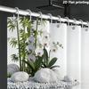 Zen Bamboo Orchid Water Garden Shower Curtain Machine Washable All Season Waterproof Privacy Protection Nature Design Peaceful